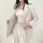 Ondine | Women's Blazer & Straight-Leg Trouser Set | Solid Color