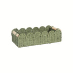 Rhea | Storage Basket | Boho Woven, Fan Edge | Natural Fibre, Rectangular