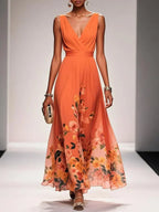 Cora | Women's Floral Print Dress | Wedding Guest, A-Line | V-Neck