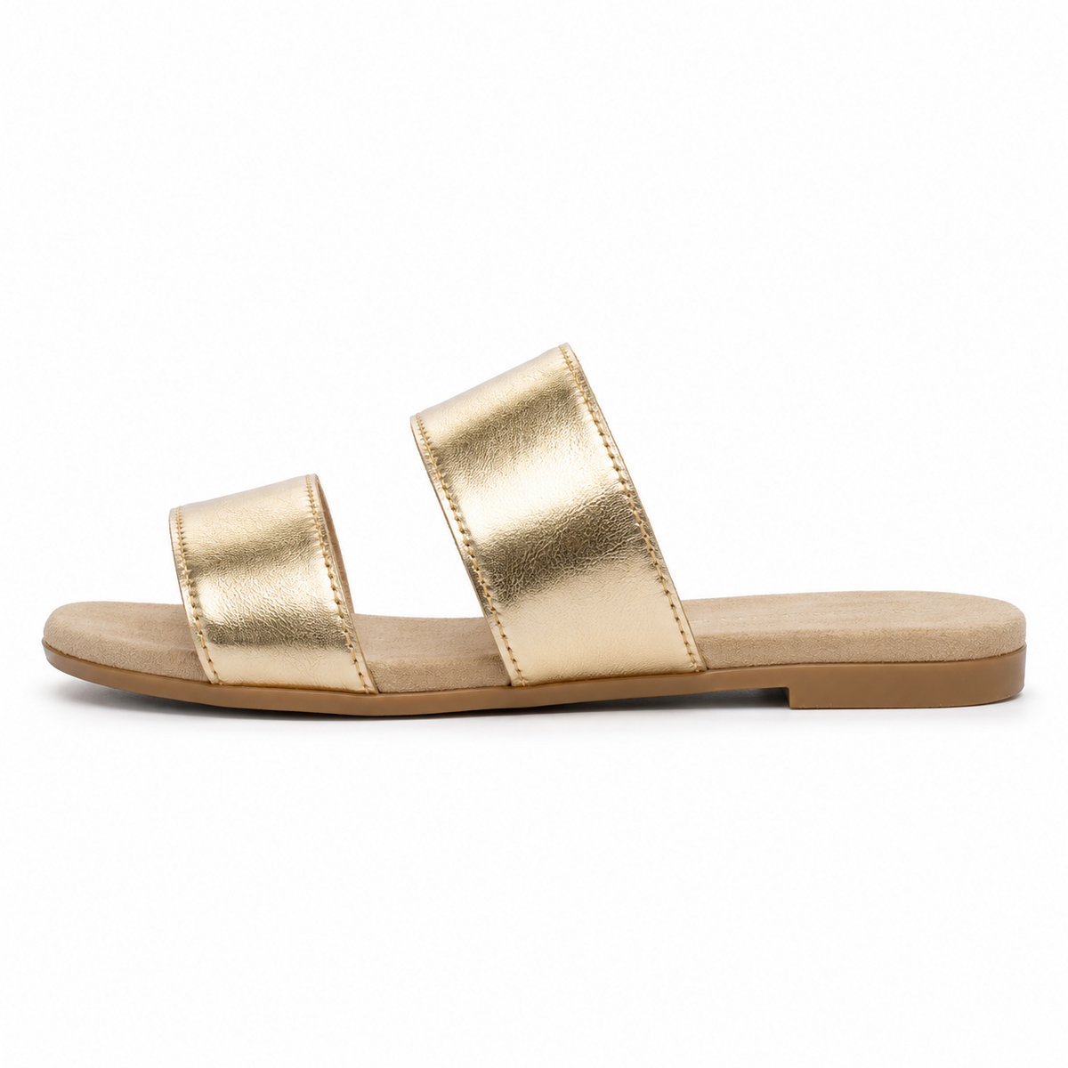 Women's Sandals | Leather Double Strap Flat Open Toe Casual Sandals