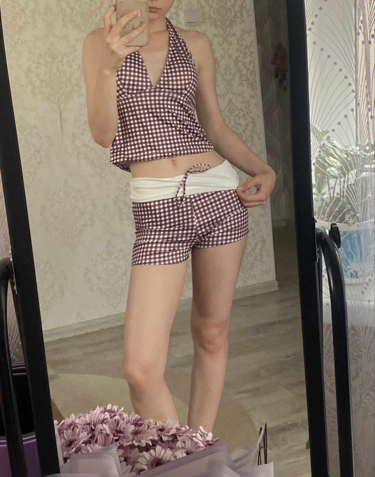 Bikini Set High Waist Women Deep V Push Up Two Piece Swimsuit