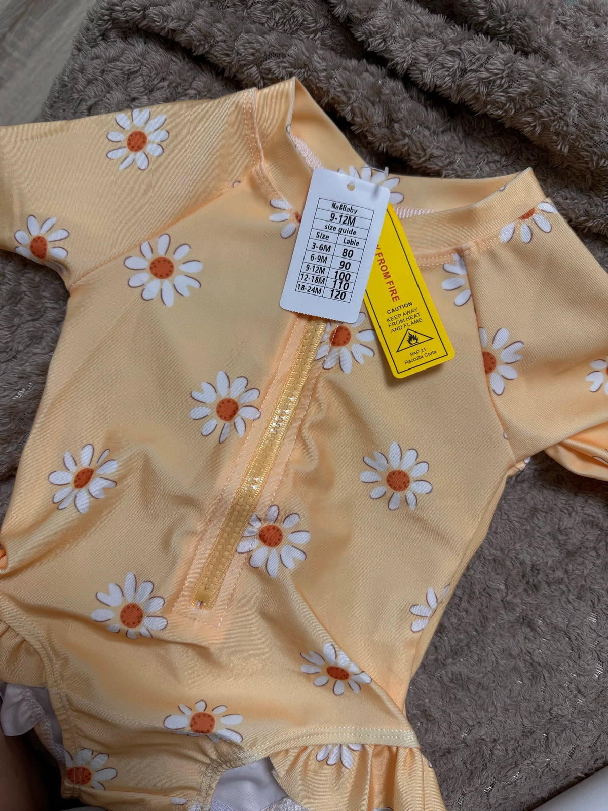 Kids Rash Guard Set Girls Long Sleeve Flower Print Swimsuit Hat