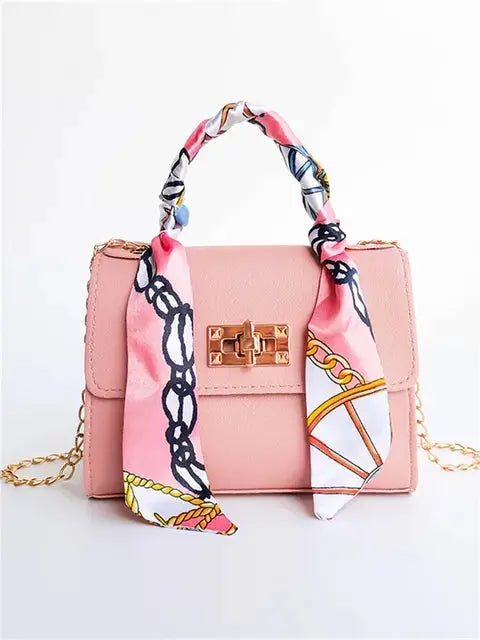 Freya | Women's Handbag | Brown Leather, Gold Clasp, Scarf Handle