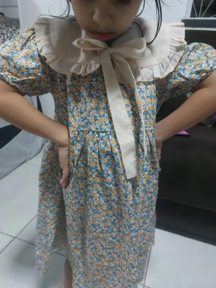 Girls Party Dress Floral Princess Bow A Line Toddler Summer Kids