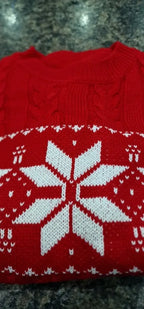 Christmas Jumper Women Knitted Snowflake Pattern Long Sleeve Top