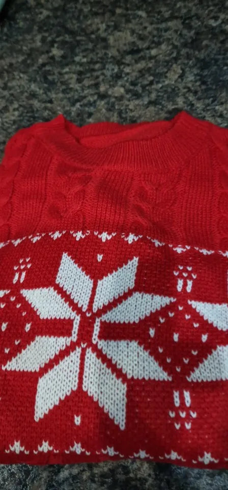 Christmas Jumper Women Knitted Snowflake Pattern Long Sleeve Top