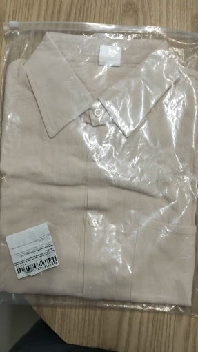 Linen Shirt Men Short Sleeve Cotton Casual Button Up Lightweight