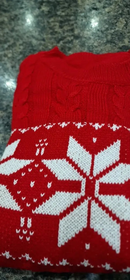 Christmas Jumper Women Knitted Snowflake Pattern Long Sleeve Top