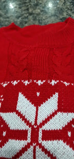 Christmas Jumper Women Knitted Snowflake Pattern Long Sleeve Top
