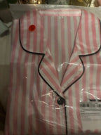 Satin Pajamas Women Short Sleeve 2 Piece Set Striped Embroidered