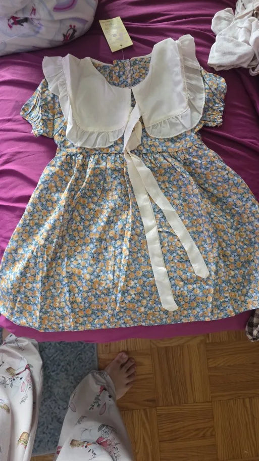 Girls Party Dress Floral Princess Bow A Line Toddler Summer Kids