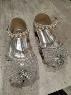 Kids Sandals Little Girls Flat Heel Bow Sequin Rhinestone Glitter Bling