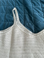 Beach Cover Up Dress Women Crochet Knit Halter Ruffle Mini Beige