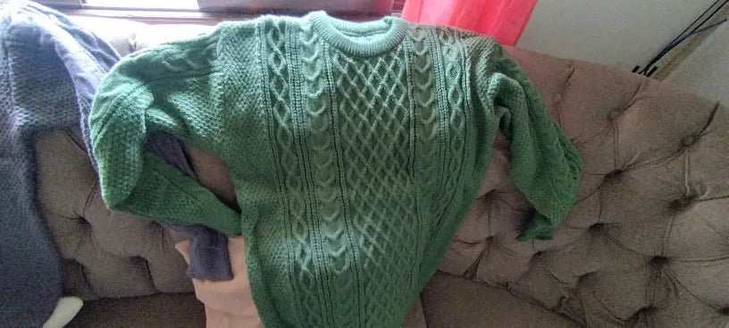 Christmas Jumper Men | Wool Blend Knitted Crewneck Pullover Sweater