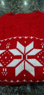 Christmas Jumper Women Knitted Snowflake Pattern Long Sleeve Top