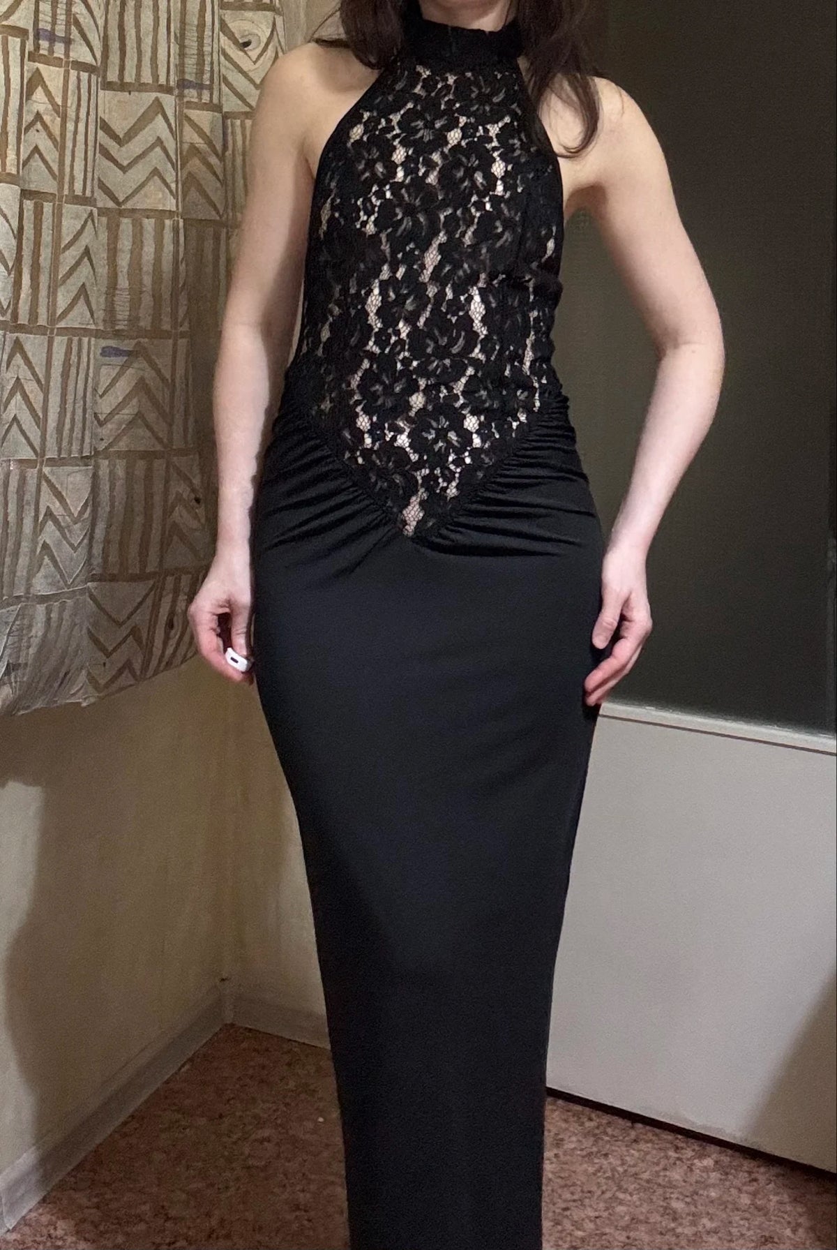 Wrap dress women sleeveless stretch knit ankle length maxi dress