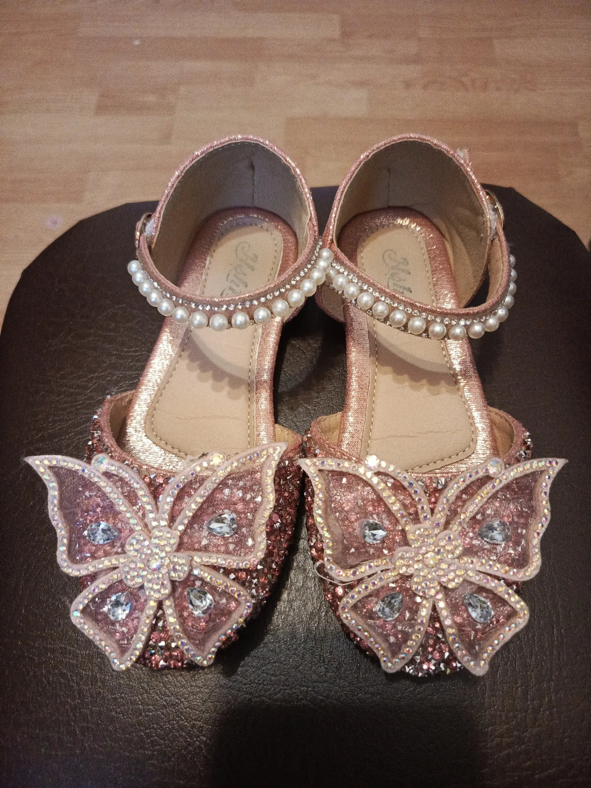 Kids Sandals Little Girls Flat Heel Bow Sequin Rhinestone Glitter Bling