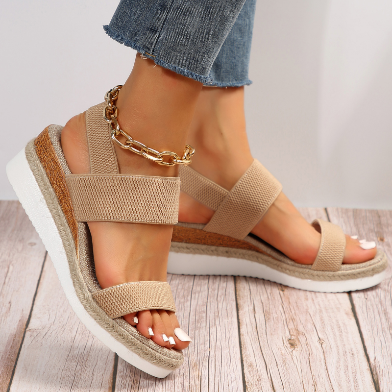 Women Platform Sandals Elastic Straps