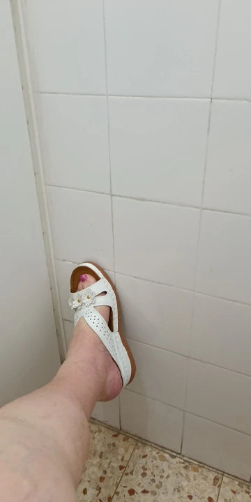 Women Wedge Sandals Platform Flower Hollow Open Toe Non Slip Sole