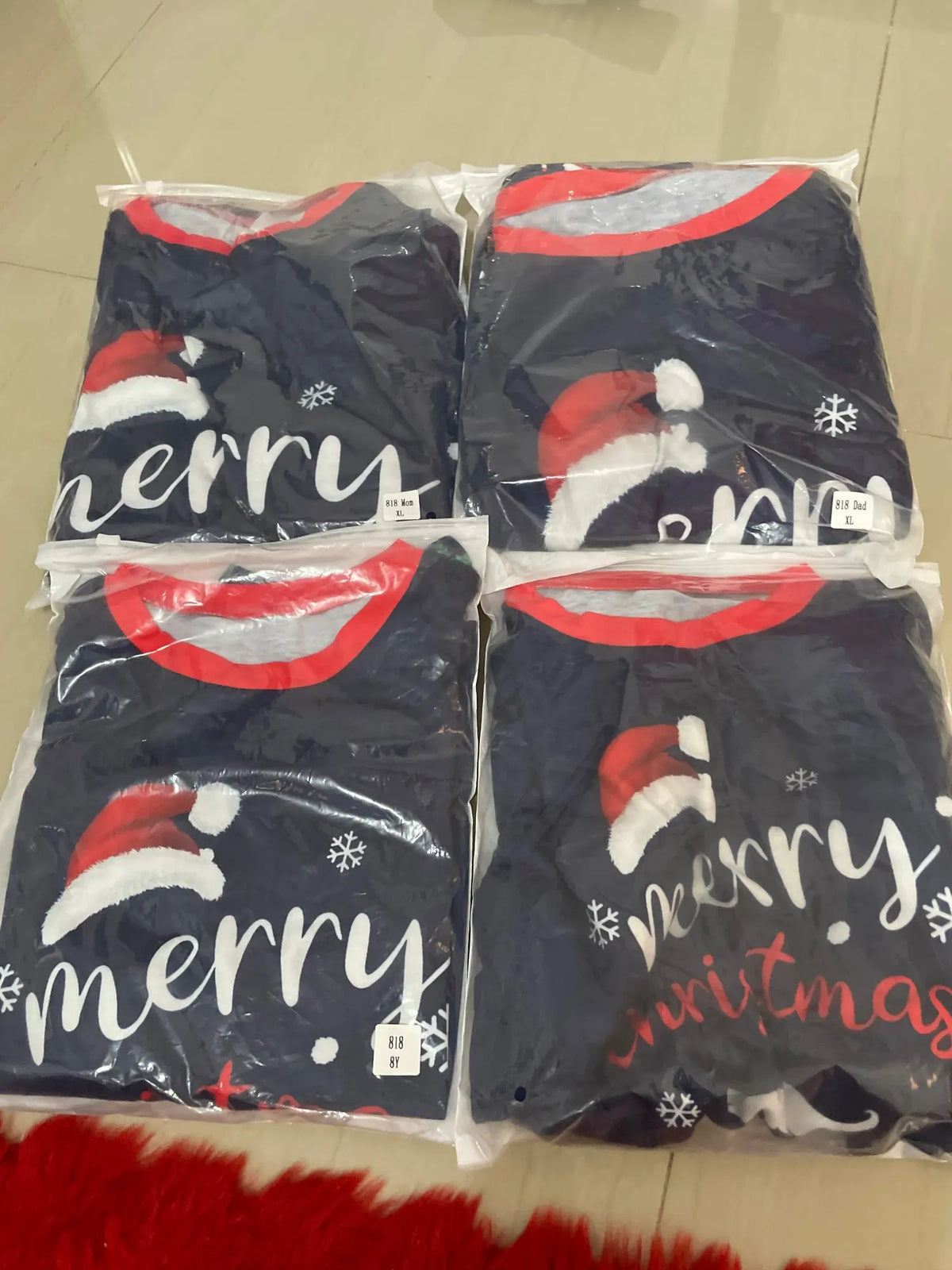 Christmas Pajamas Family Matching 2 Piece Set Xmas Letter Print