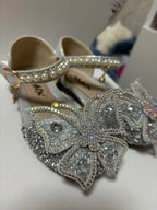 Kids Sandals Little Girls Flat Heel Bow Sequin Rhinestone Glitter Bling