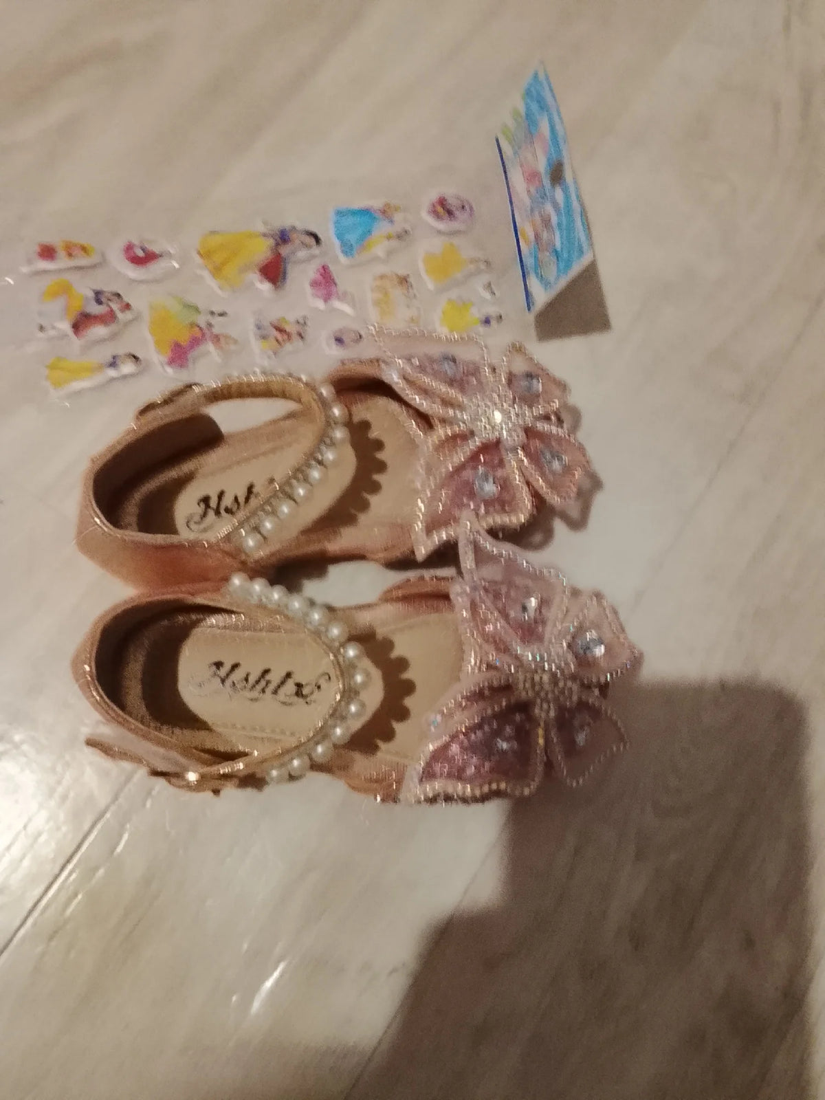 Kids Sandals Little Girls Flat Heel Bow Sequin Rhinestone Glitter Bling