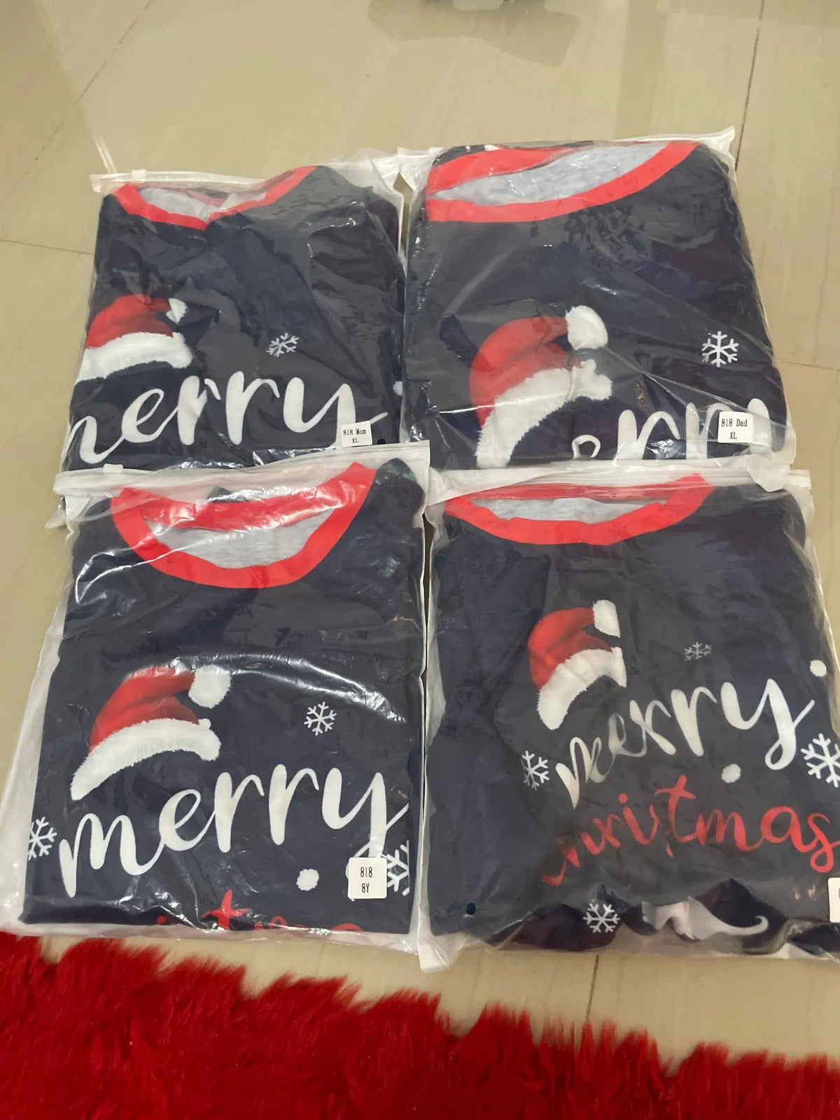 Christmas Pajamas Family Matching 2 Piece Set Xmas Letter Print