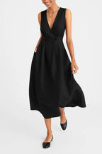 Women linen dress relaxed fit lightweight breathable straight cut
