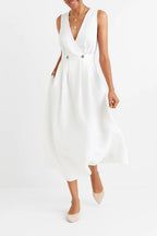Women linen dress relaxed fit lightweight breathable straight cut