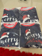 Christmas Pajamas Family Matching 2 Piece Set Xmas Letter Print