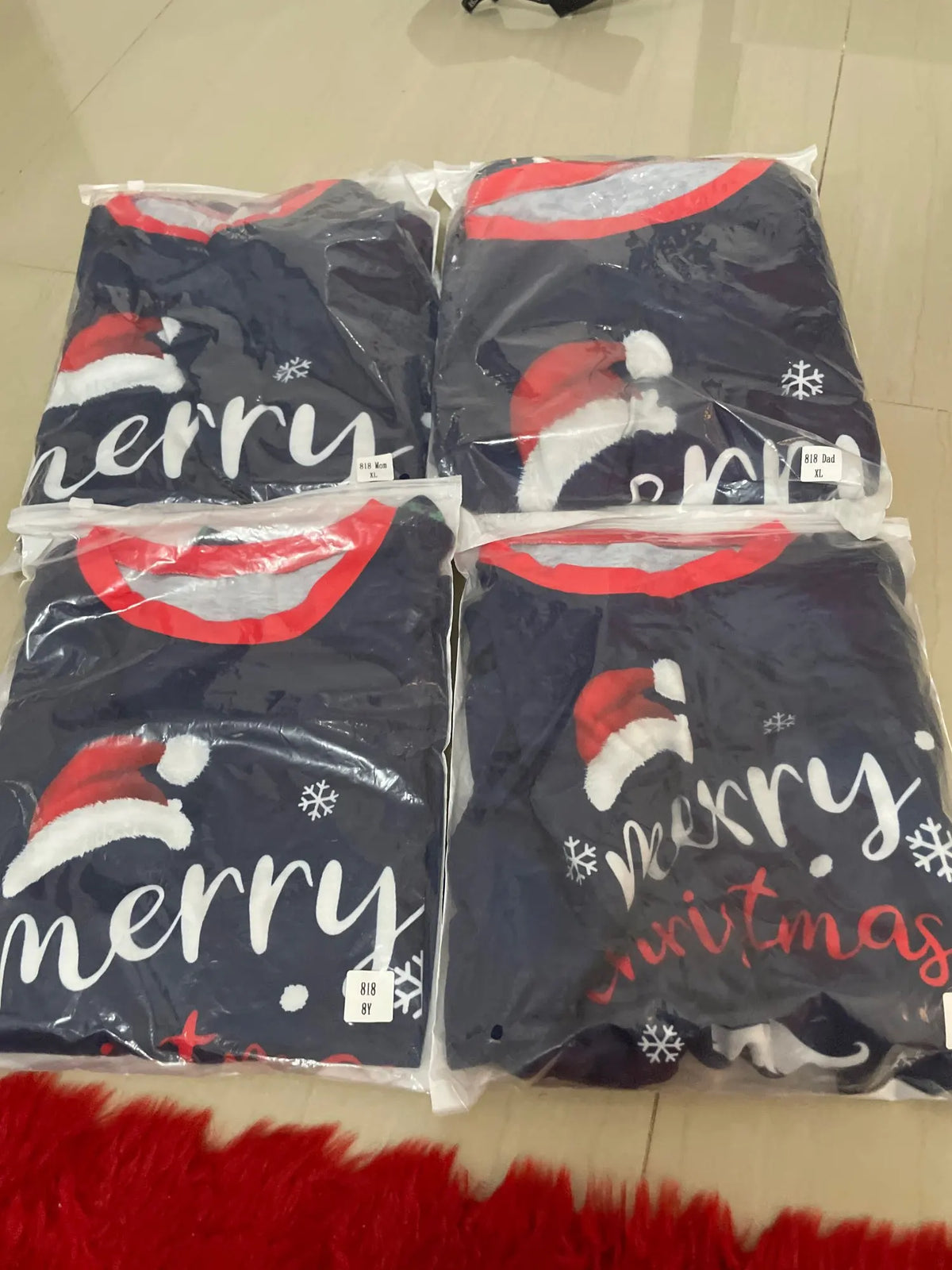Christmas Pajamas Family Matching 2 Piece Set Xmas Letter Print