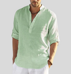 Embla | Men's Linen Shirt | V-Neck, Relaxed Fit, Summer