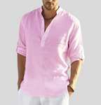 Embla | Men's Linen Shirt | V-Neck, Relaxed Fit, Summer