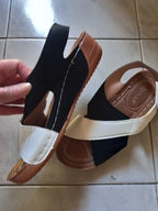 Women Wedge Sandals Peep Toe Lightweight Soft Heel Back Strap