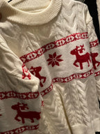 Christmas Jumper Men | Thick Knit Reindeer Pattern Winter Warm