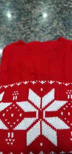 Christmas Jumper Women Knitted Snowflake Pattern Long Sleeve Top