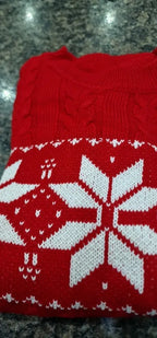 Christmas Jumper Women Knitted Snowflake Pattern Long Sleeve Top