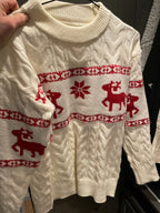 Christmas Jumper Men | Thick Knit Reindeer Pattern Winter Warm
