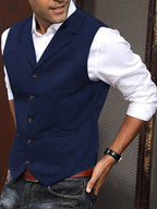 Hazel | Men's Waistcoat | Herringbone, Tailored Fit | Wool Blend
