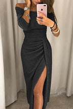 Uma | Women Off Shoulder Dress with Slit