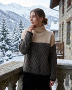 Nora | Women's Turtleneck Sweater | Cashmere, Chevron, Oversized