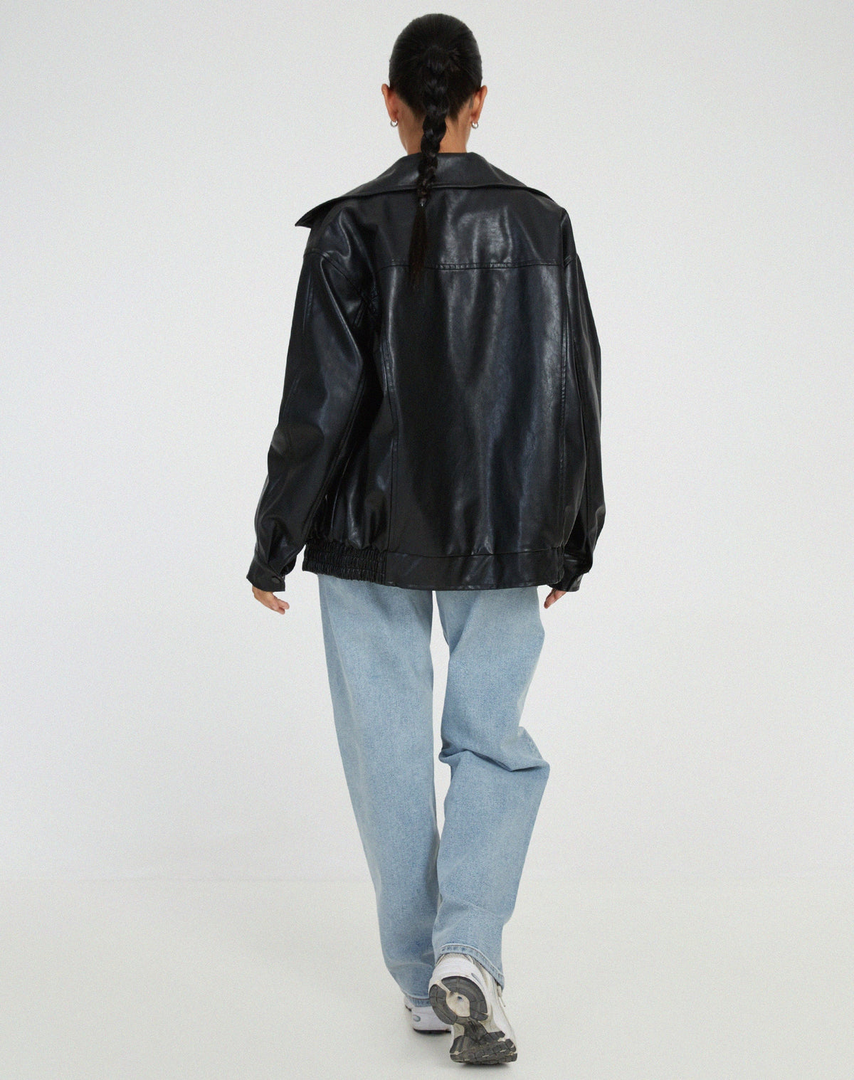 Quinn | Women's Oversized PU Leather Jacket | Faux Leather, Relaxed Fit