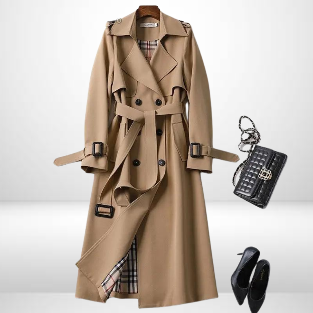 Women Trench Coat Insulated Mid Length