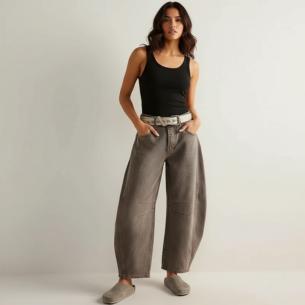 Ondine | Women's Baggy Jeans | High Waist, Relaxed Fit | Casual Denim