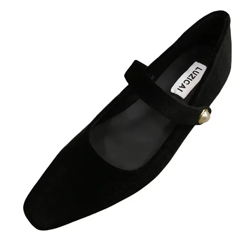 Bexcellent | Women's Ballet Flats | Pearl Strap, Pointed Toe