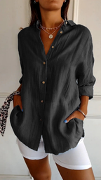 Nova | Women's Linen Oversized Button-Down Shirt | Collared