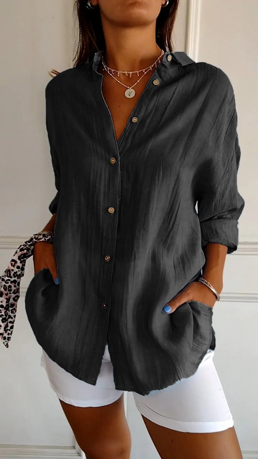 Nova | Women's Linen Oversized Button-Down Shirt | Collared