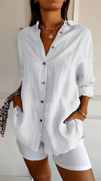 Nova | Women's Linen Oversized Button-Down Shirt | Collared