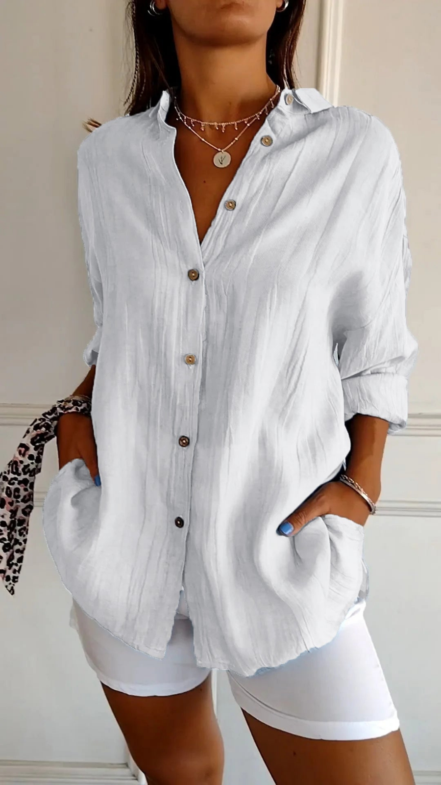 Nova | Women's Linen Oversized Button-Down Shirt | Collared