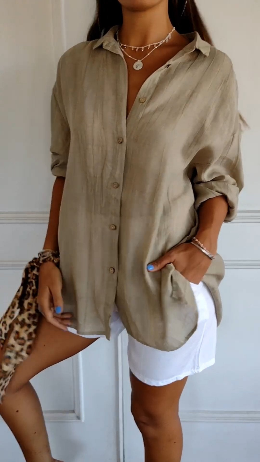 Nova | Women's Linen Oversized Button-Down Shirt | Collared